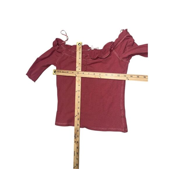 NEW WITH TAGS Beautiful Aemi + Co Lettuce‎ Edge trim top blouse Size small pink - Picture 7 of 7